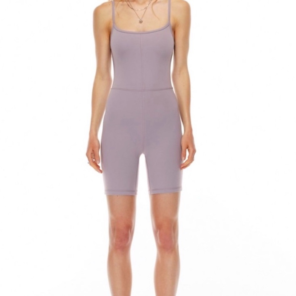 NWT: Aritzia Wilfred Free Divinity 7” romper - purple slate